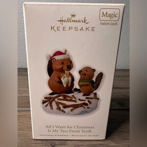 Hallmark NEW 2010 All I Want for Christmas Is My 2‎ Front Teeth Ornament Magic